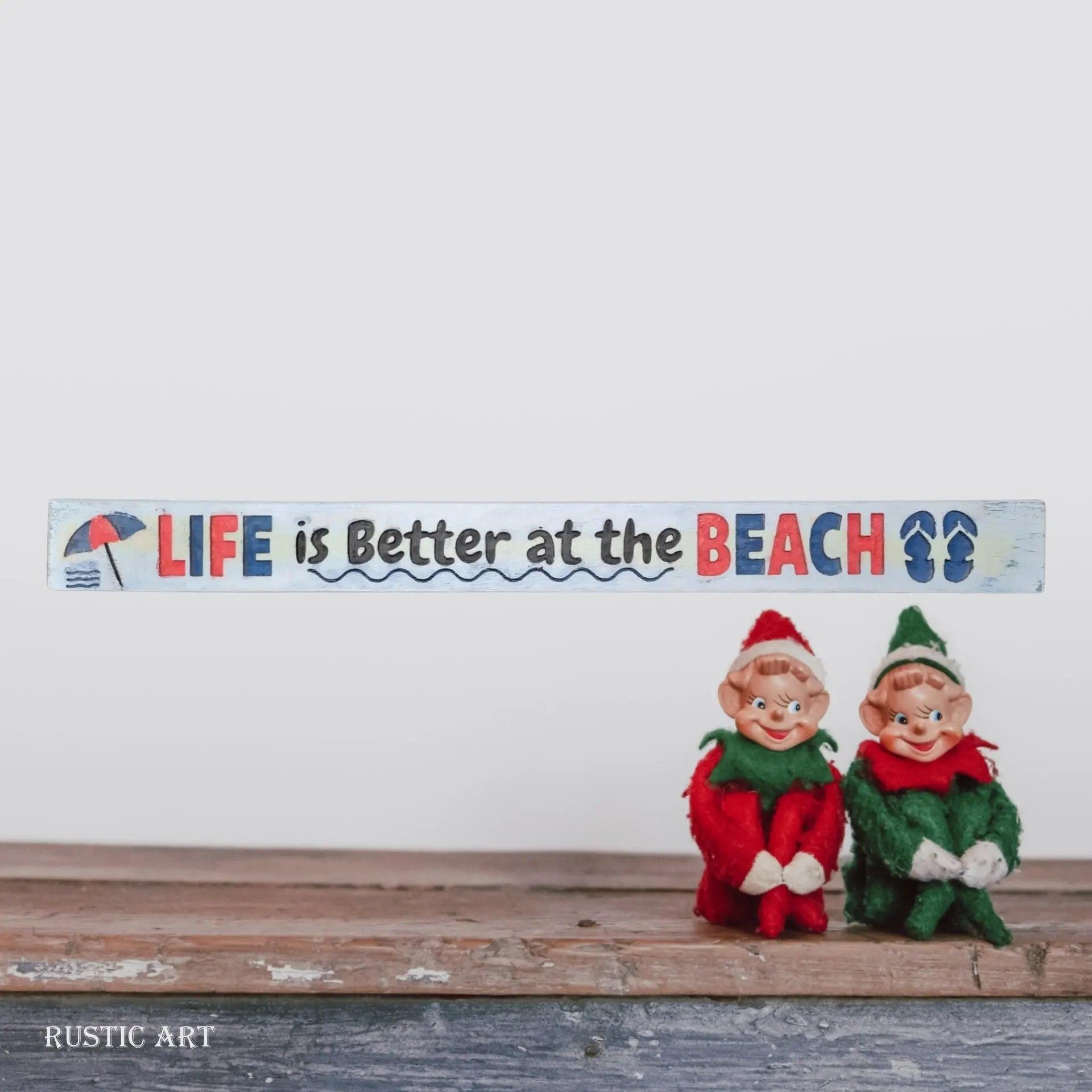 Pallet Wood Beach House sig LIFE IS BETTER AT THE BEACH  87cm x 10cm-Vintique Concepts