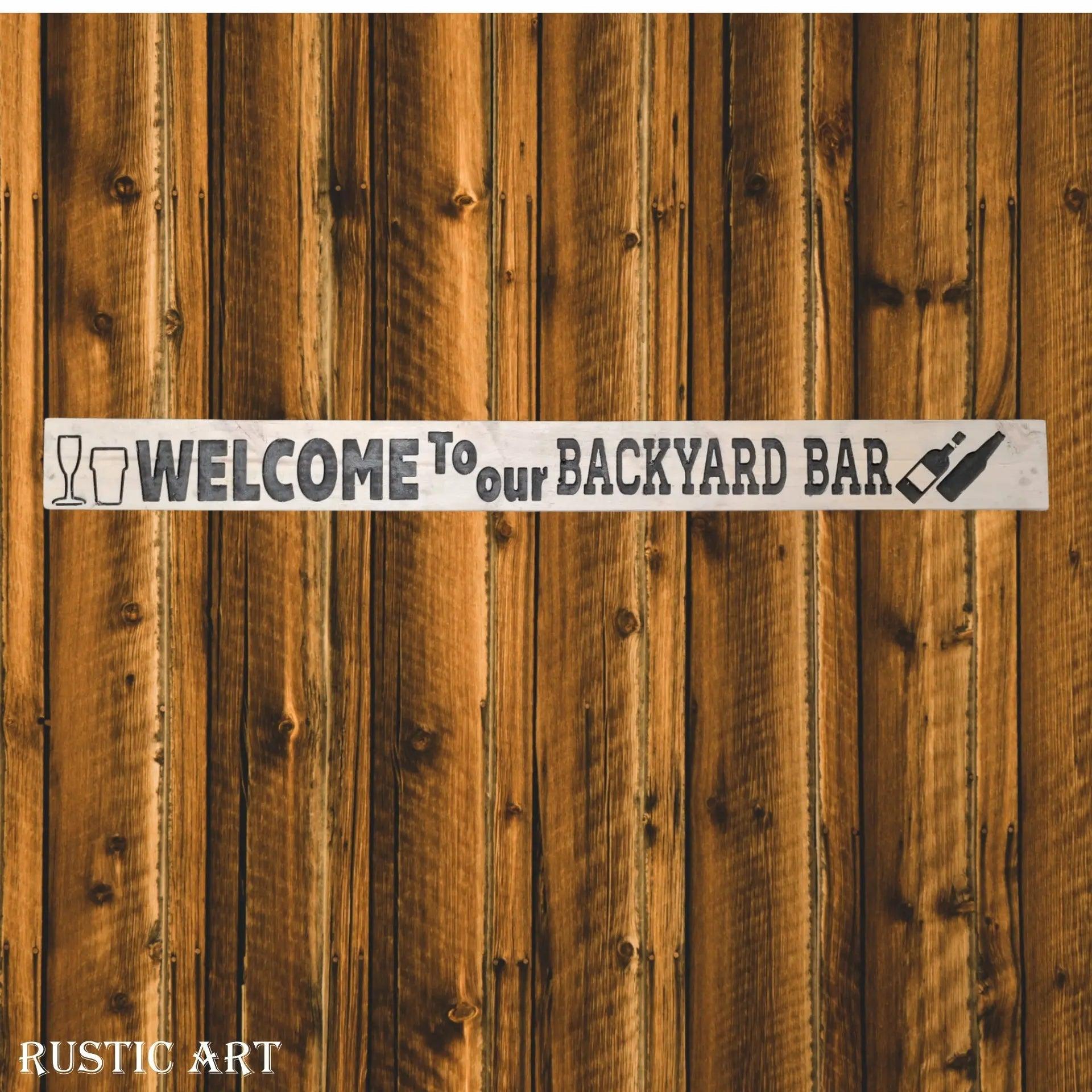 Pallet Wood Sign BACKYARD BAR  87cm x 10cm-Vintique Concepts