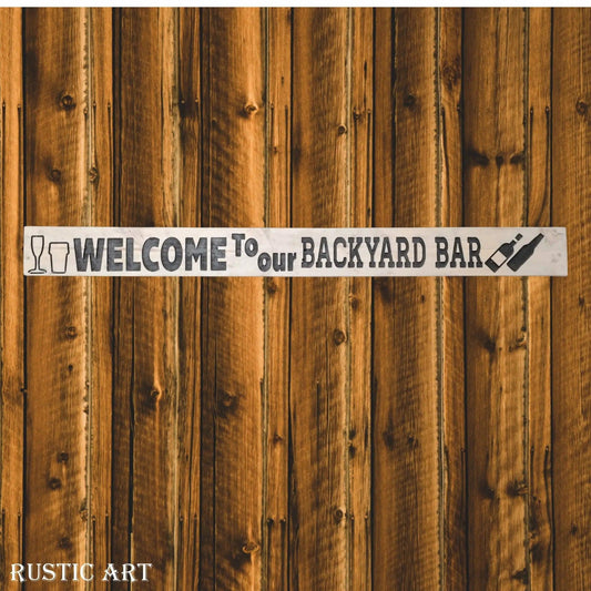 Pallet Wood Sign BACKYARD BAR  87cm x 10cm-Vintique Concepts