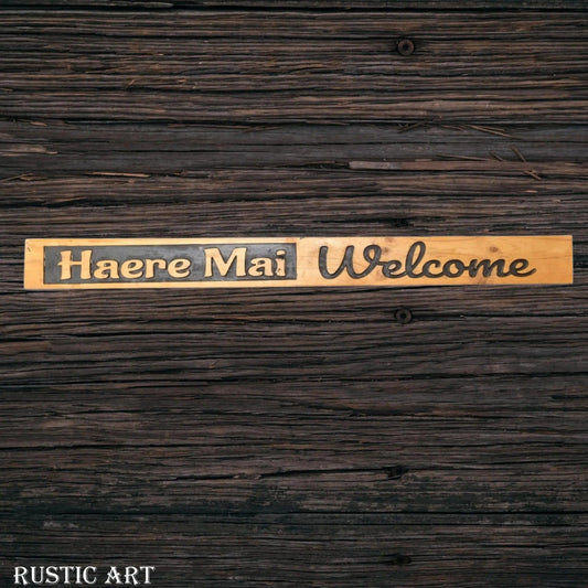 Pallet Wood Sign HAERE MAI  87cm x 10cm-Vintique Concepts