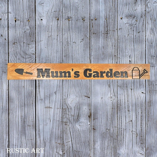 Pallet Wood Sign MUMS GARDEN  87cm x 10cm-Vintique Concepts