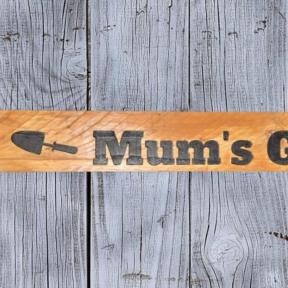 Pallet Wood Sign MUMS GARDEN  87cm x 10cm-Vintique Concepts