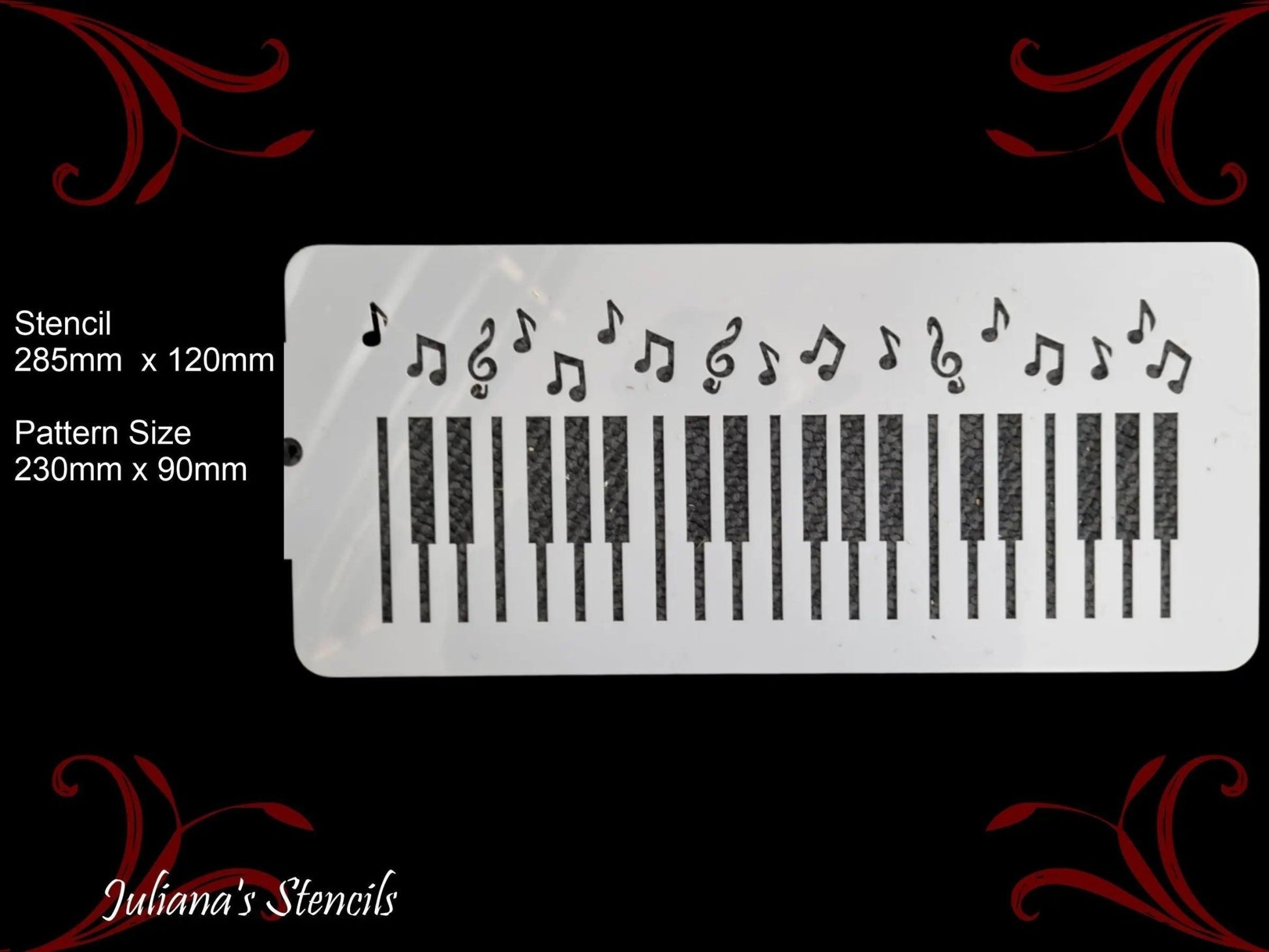 Piano Music Border furniture ,wall & Cake Paint Stencil-Vintique Concepts