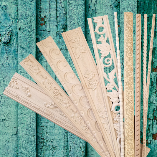 set of 20 samples of all wood trims 100mm long