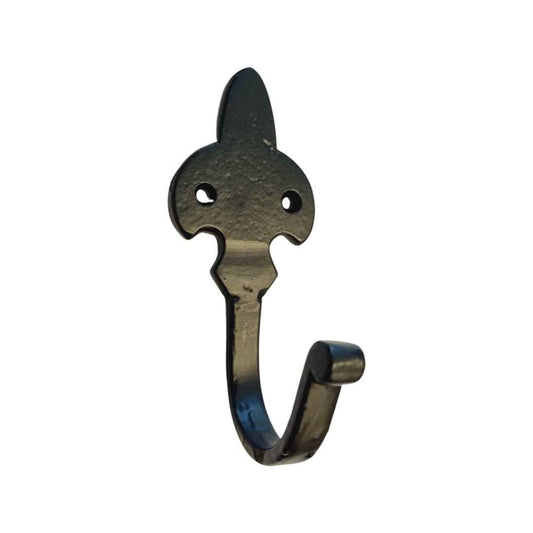 Cast Iron FLEUR DE LIS single prong Coathook 120mm long