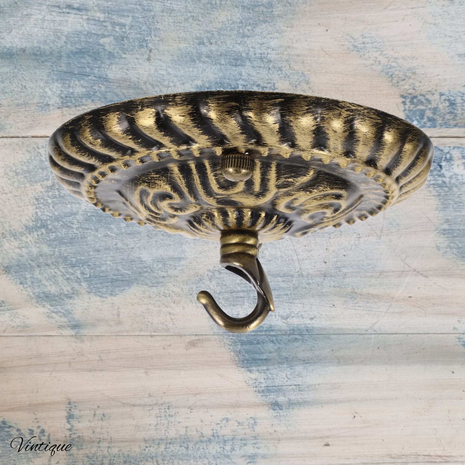 Chateau Atq Gold Ceiling Rose Hook- for hanging lights, planters etc