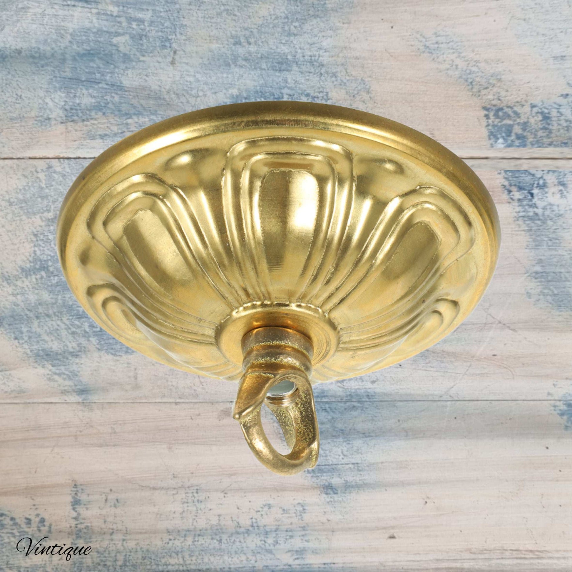 Mansion ornate Gold Ceiling Rose Hook- for hanging lights, planters etc