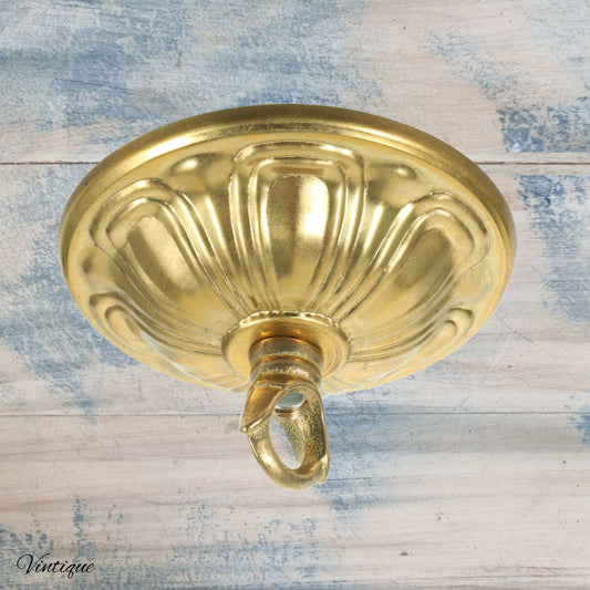 Mansion ornate Gold Ceiling Rose Hook- for hanging lights, planters etc