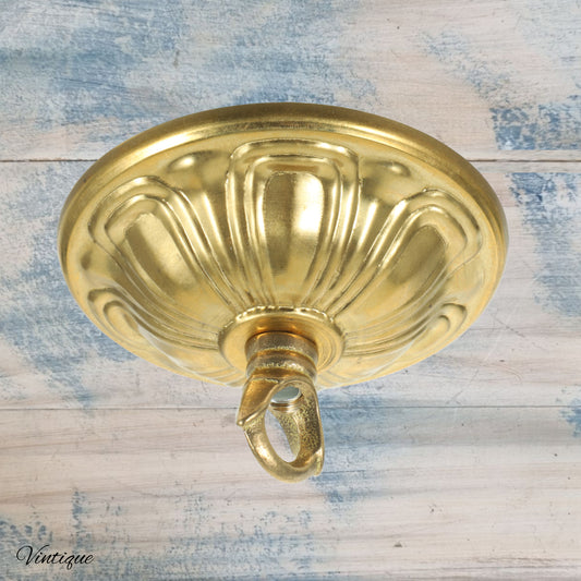 Mansion ornate Gold Ceiling Rose Hook- for hanging lights, planters etc