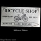 Country themed furniture paint stencil-Bicycle shop 300mm x150mm