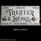 Country themed furniture paint stencil-Theater lounge 300mm x 150mm