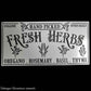 Country themed furniture paint stencil-FRESH HERBS 300mm x 150mm