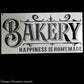Country themed furniture paint stencil-BAKERY 300mm x 150mm