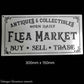 Country themed furniture paint stencil-Flea Market 300mm x 150mm