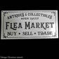 Country themed furniture paint stencil-Flea Market 300mm x 150mm