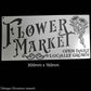 Country themed furniture paint stencil-FLOWER MARKET 300mm x 150mm