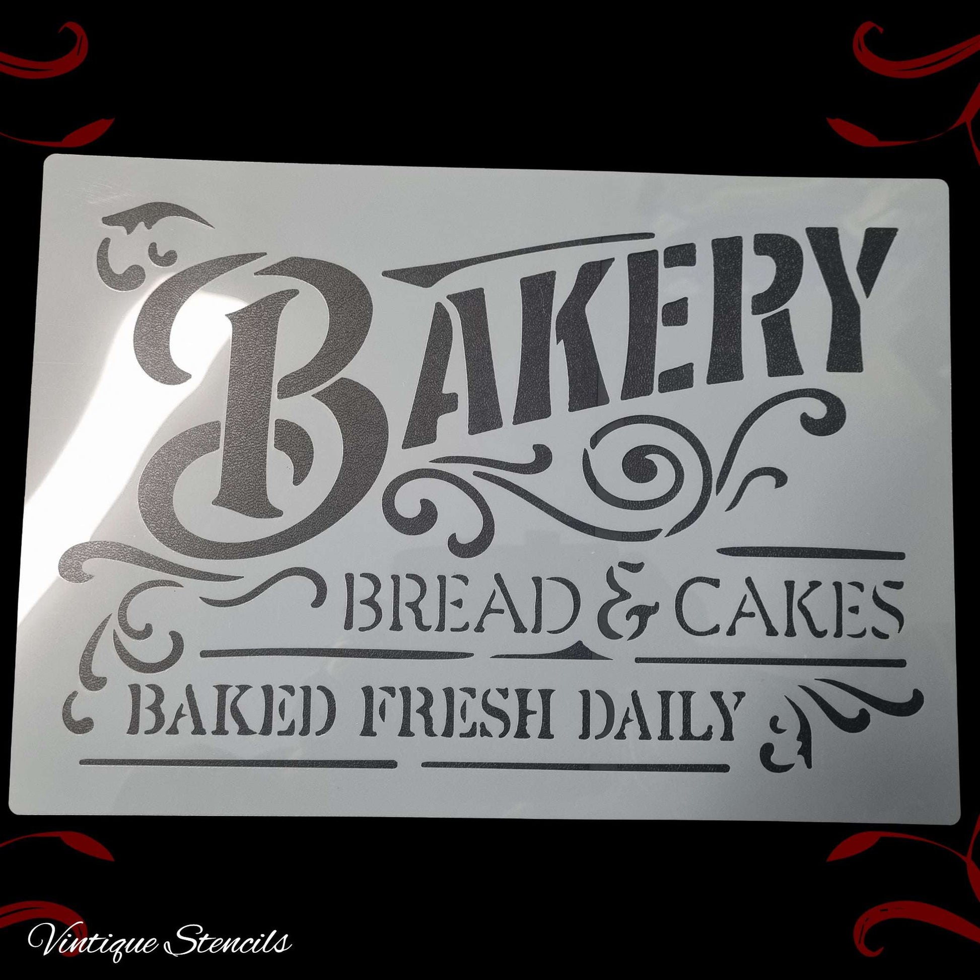 Bakery paint furniture stencil A4