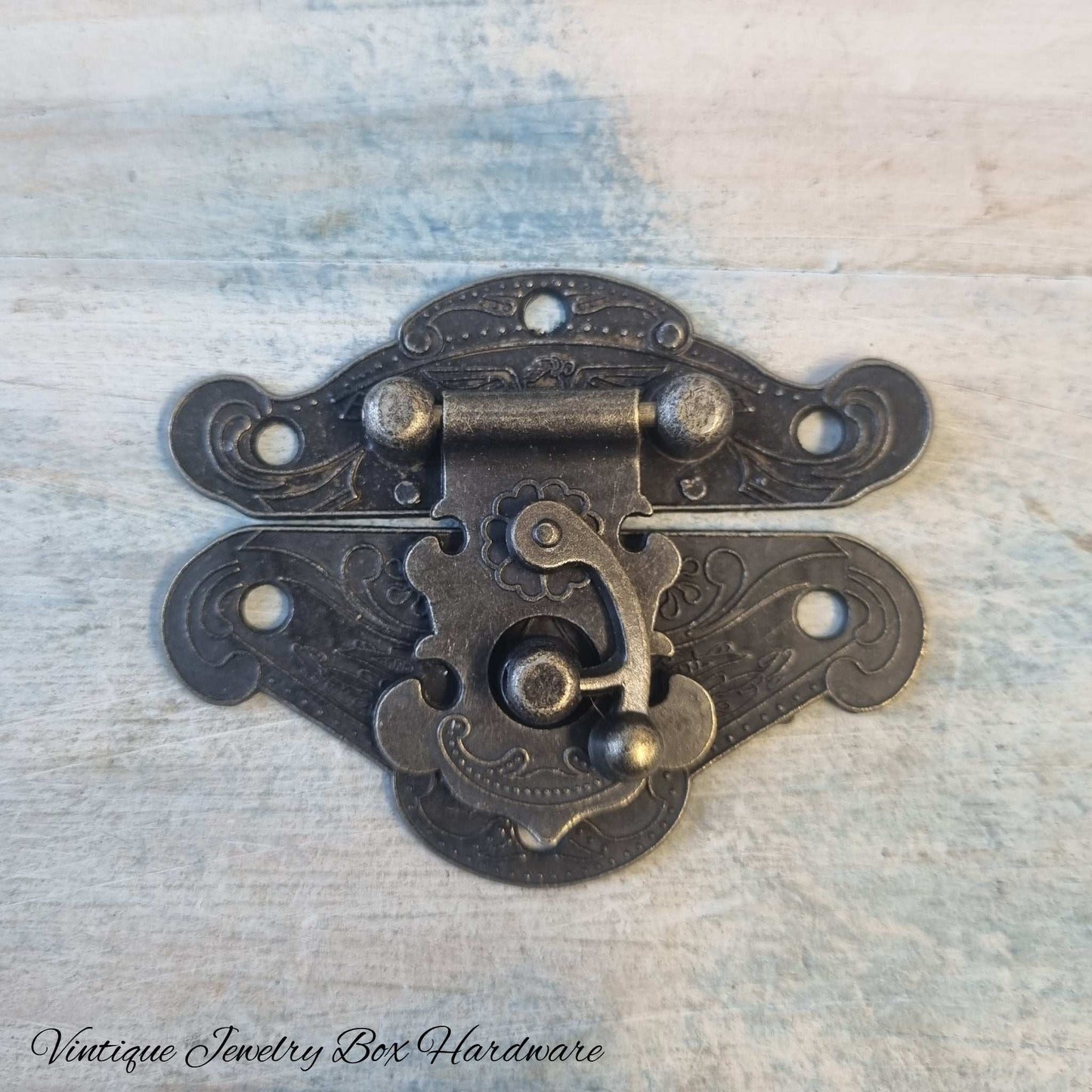Catherines Vintage jewelry Box Latch /double Lock XL 65 x 57mm