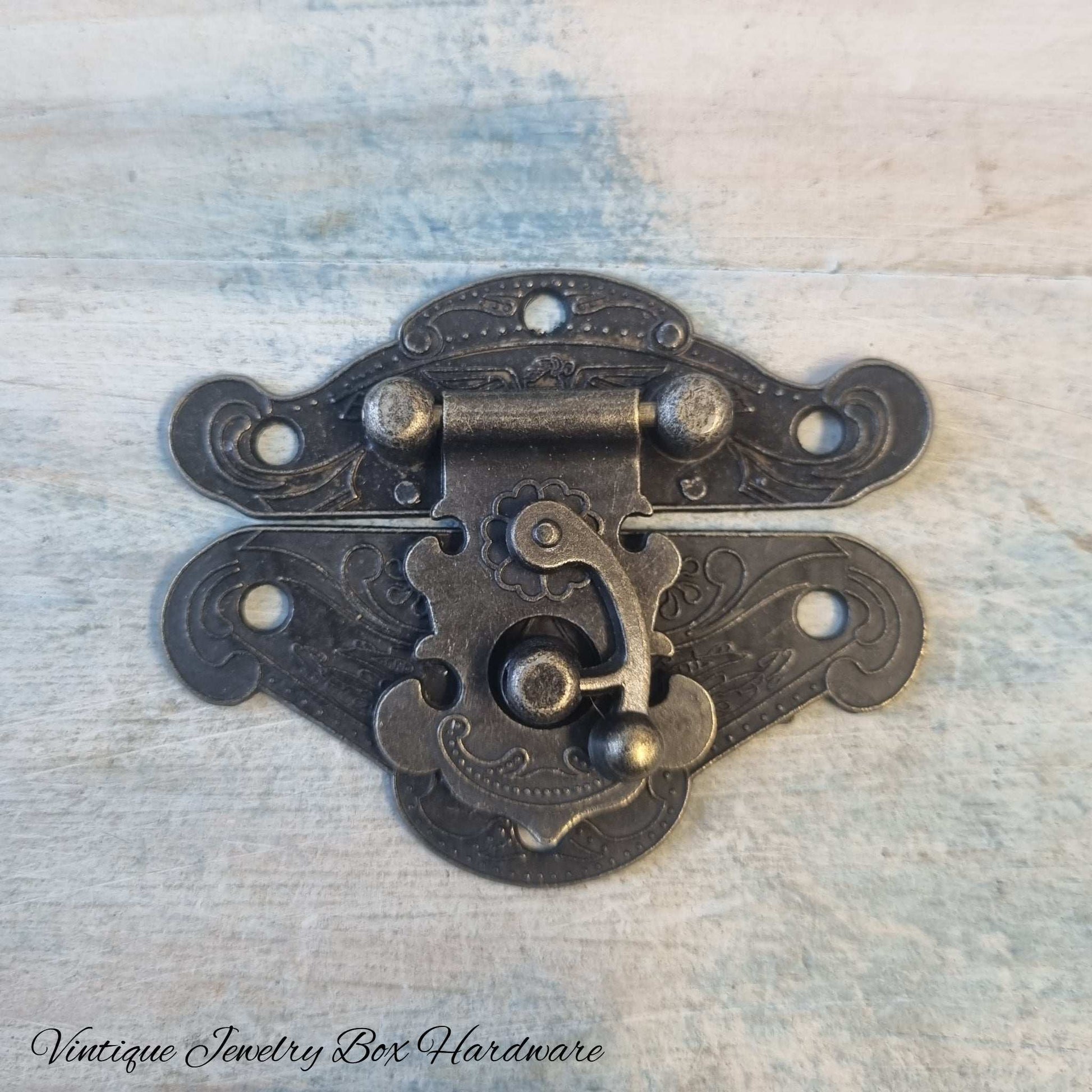 Catherines Vintage jewelry Box Latch /double Lock XL 65 x 57mm