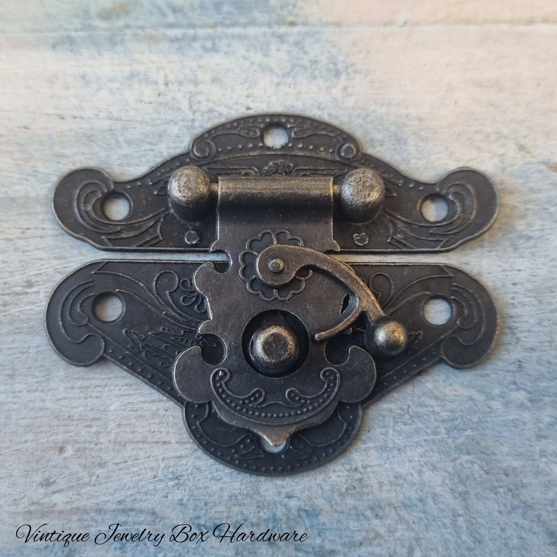 Catherines Vintage jewelry Box Latch /double Lock XL 65 x 57mm
