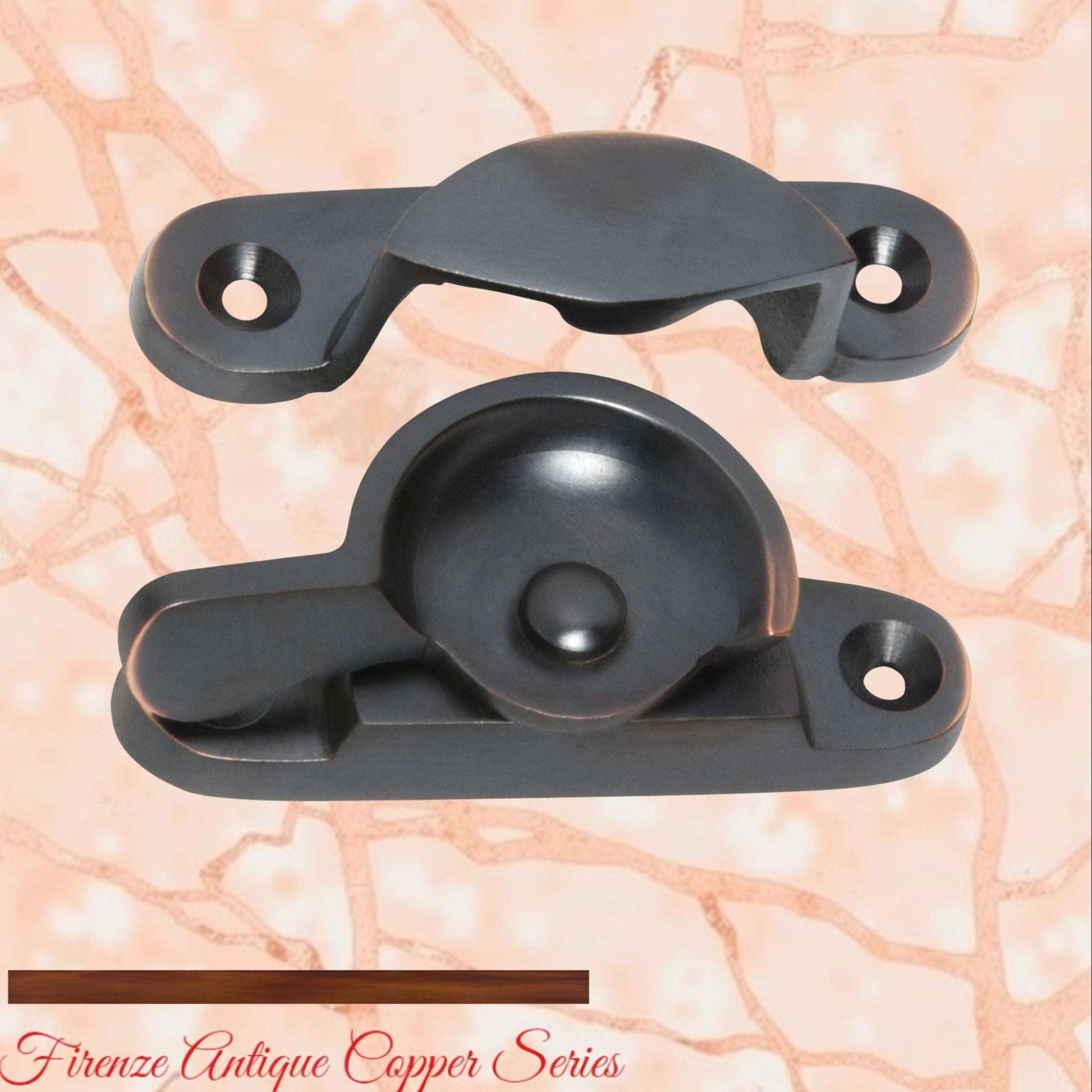 Firenze Antiqued Copper Traditional Sash Window Fastener 65 x 21x 25mm
