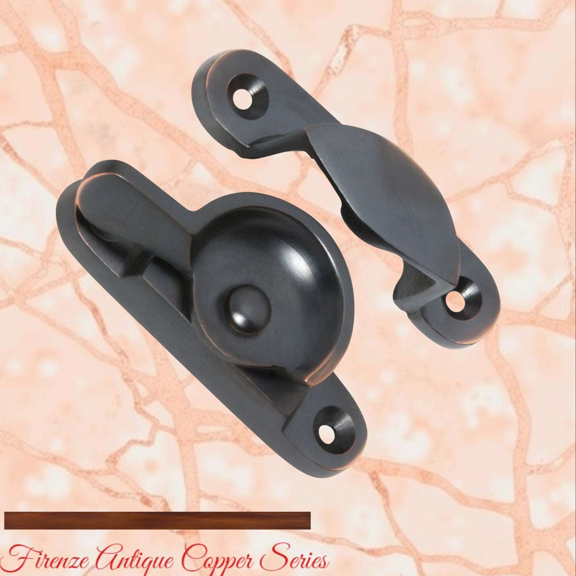 Firenze Antiqued Copper Traditional Sash Window Fastener 65 x 21x 25mm