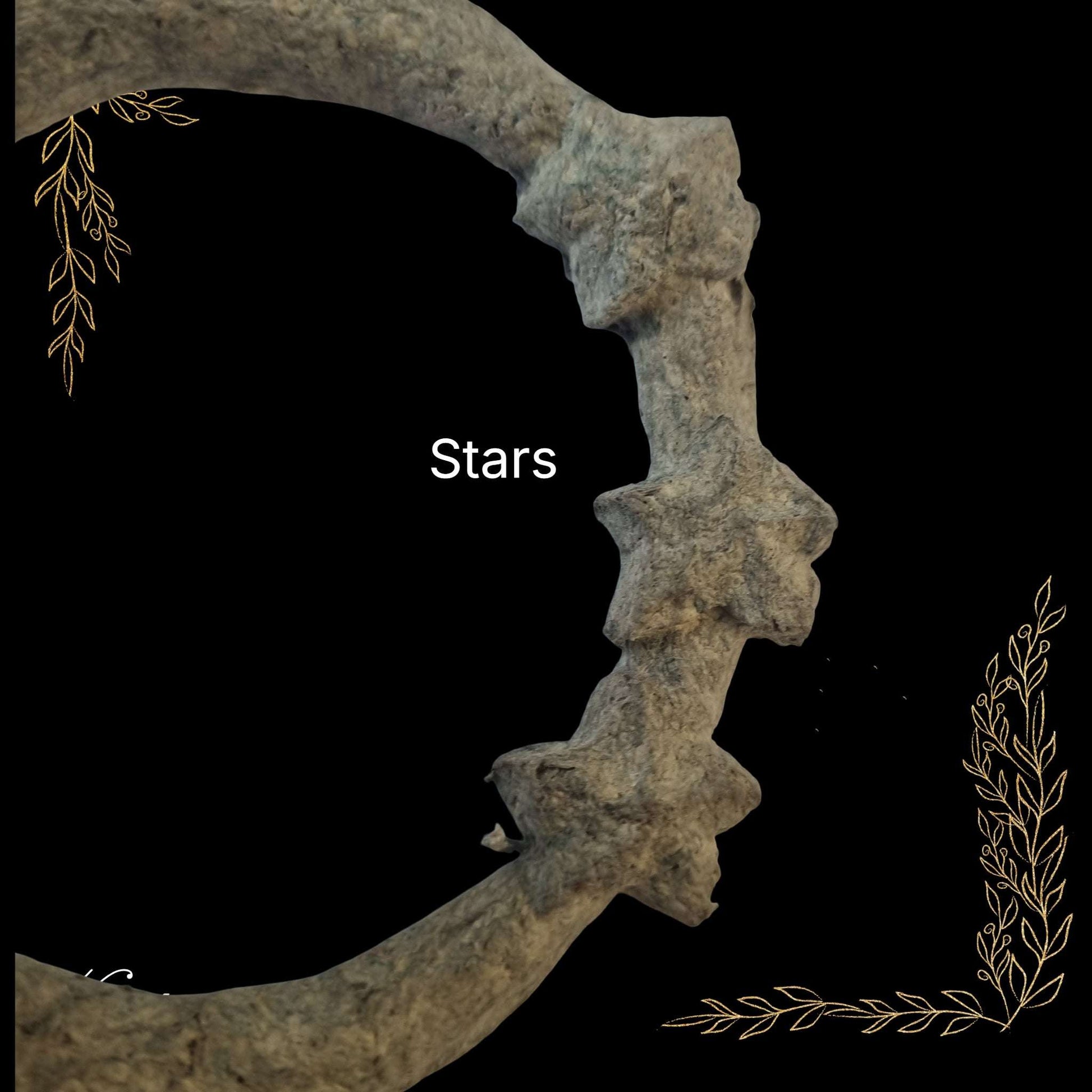 paper mache sun face and stars 105mm dia Applique