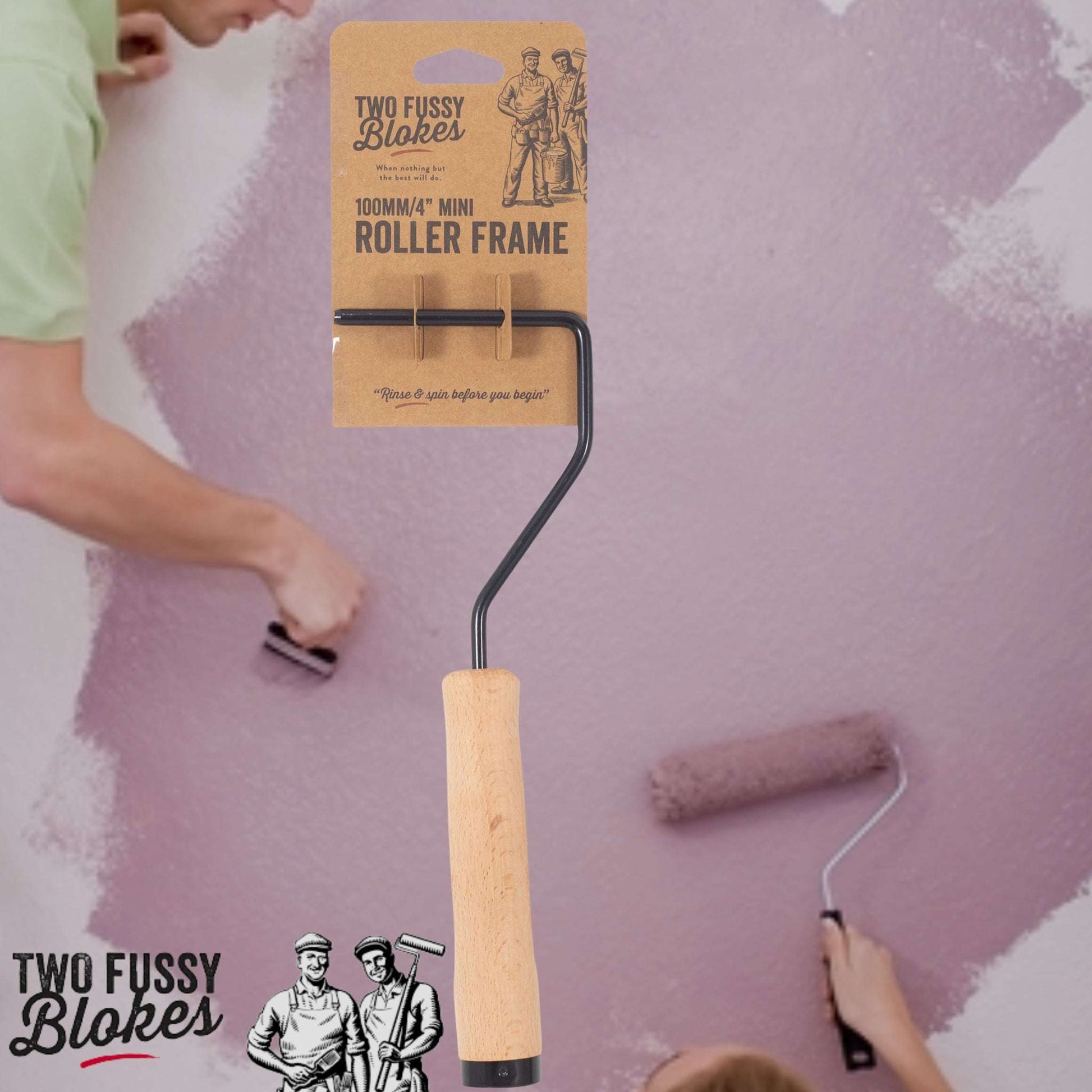 100mm wide mini-Roller 280mm Long handle from Two fussy Blokes