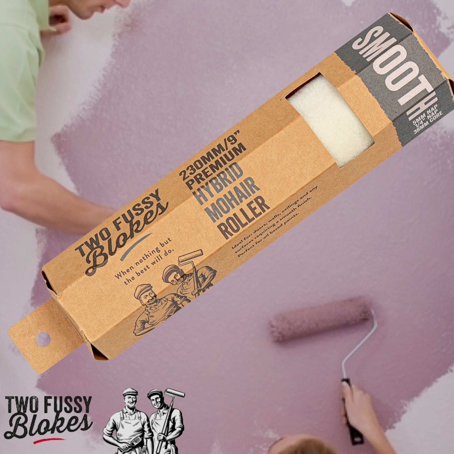 230mm Mohair Hybrid Paint Roller Sleeve -smooth 5mm Nap From Two Fussy Blokes