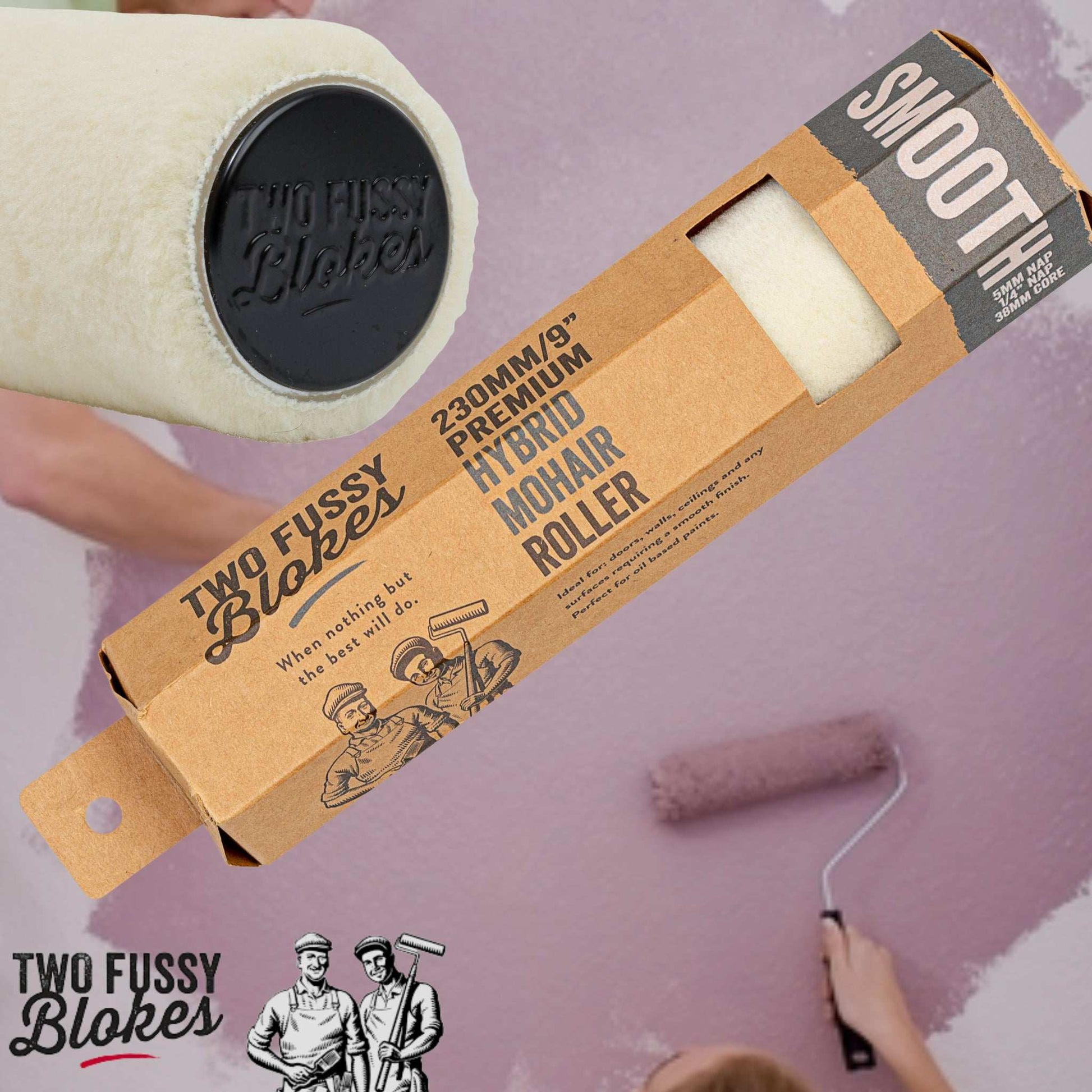 230mm Mohair Hybrid Paint Roller Sleeve -smooth 5mm Nap From Two Fussy Blokes