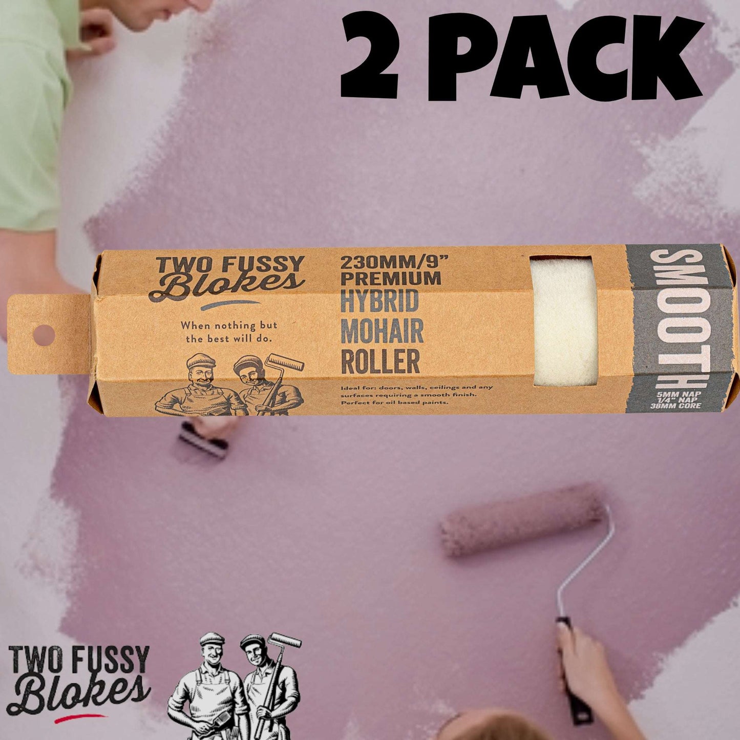 230mm Mohair Hybrid Paint Roller Sleeve -smooth 5mm Nap From Two Fussy Blokes