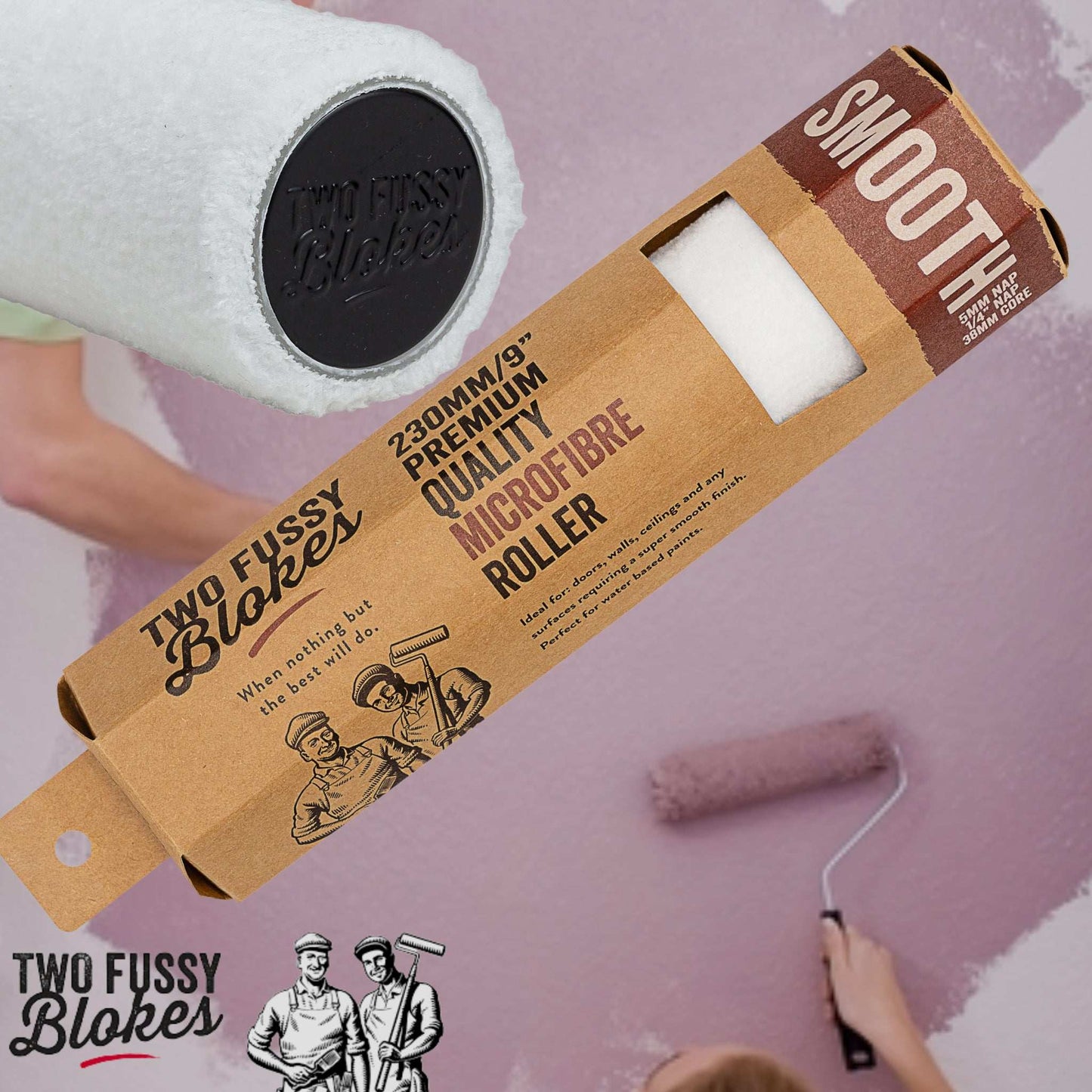 230mm Microfibre Paint Roller Sleeve -Smooth 5mm Nap From Two Fussy Blokes