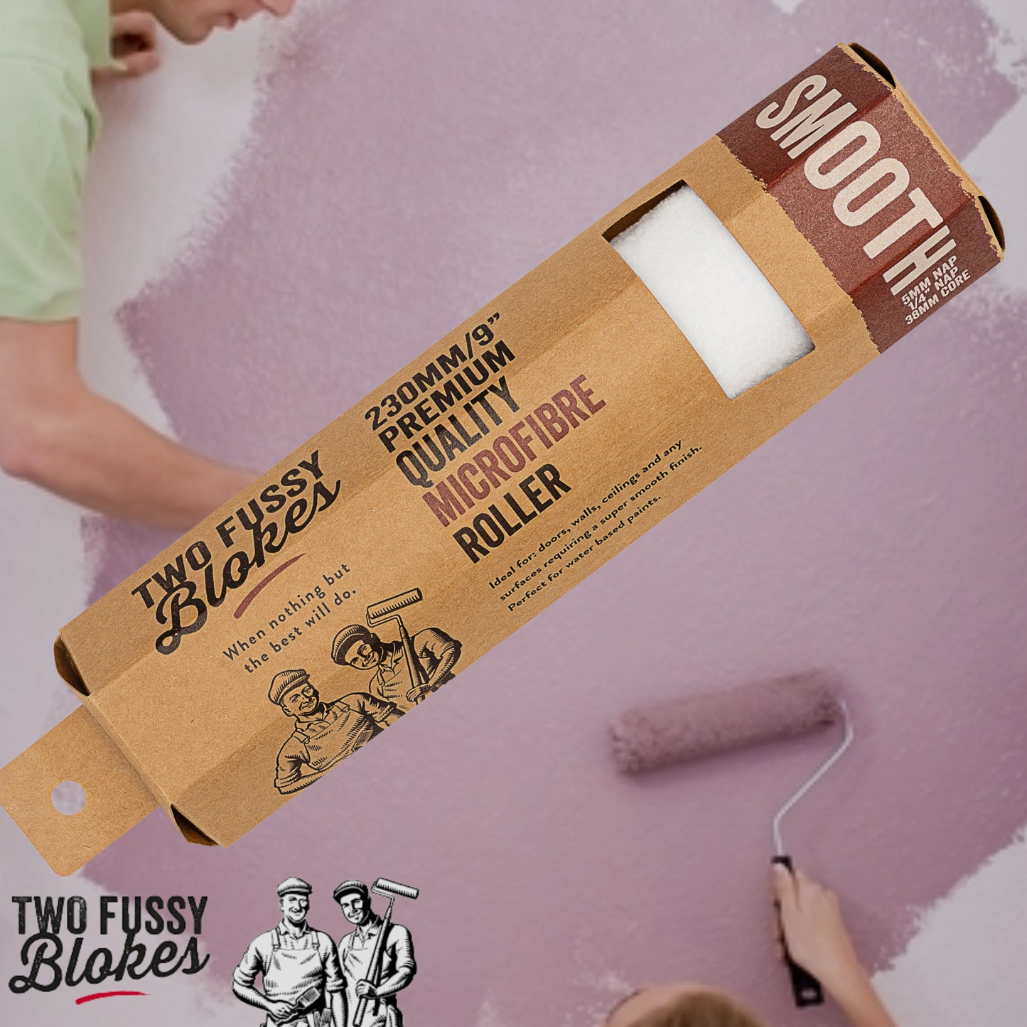 230mm Microfibre Paint Roller Sleeve -Smooth 5mm Nap From Two Fussy Blokes