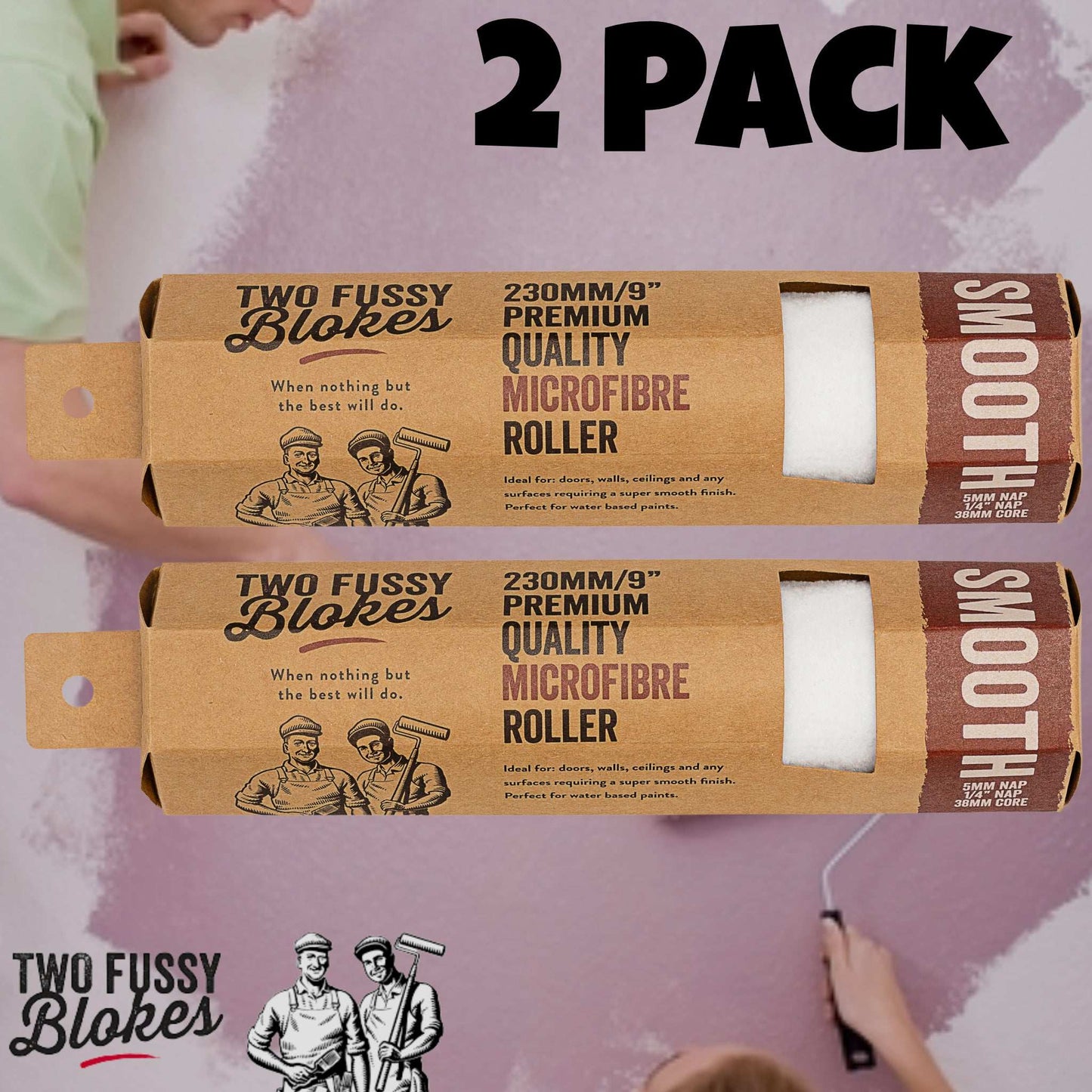 230mm Microfibre Paint Roller Sleeve -Smooth 5mm Nap From Two Fussy Blokes