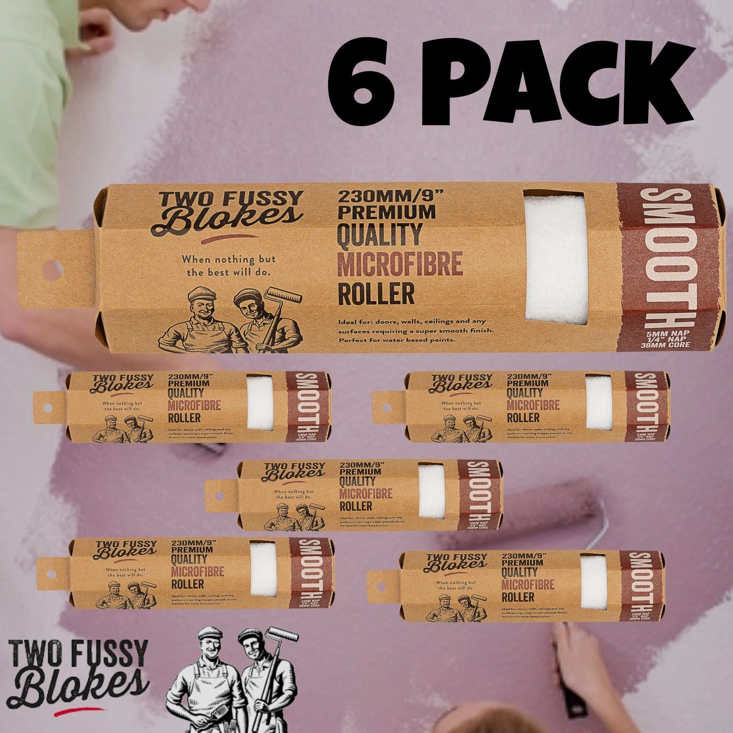 230mm Microfibre Paint Roller Sleeve -Smooth 5mm Nap From Two Fussy Blokes