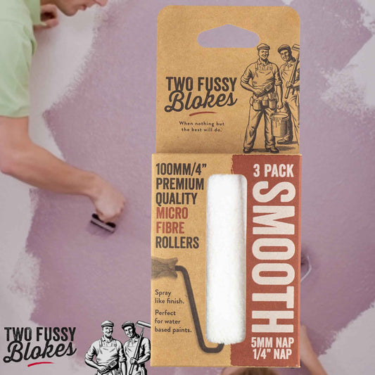 100mm Microfibre Paint Mini-Roller Sleeve 3 Pack -Smooth 5mm Nap From Two Fussy Blokes (Copy)
