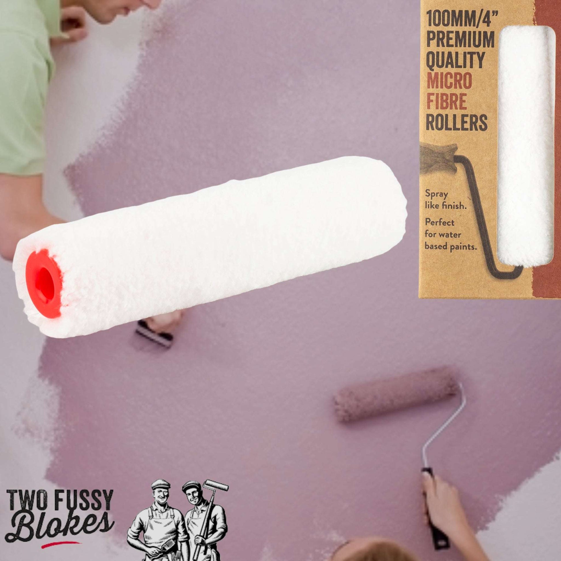 100mm Microfibre Paint Mini-Roller Sleeve EACH-Smooth 5mm Nap From Two Fussy Blokes