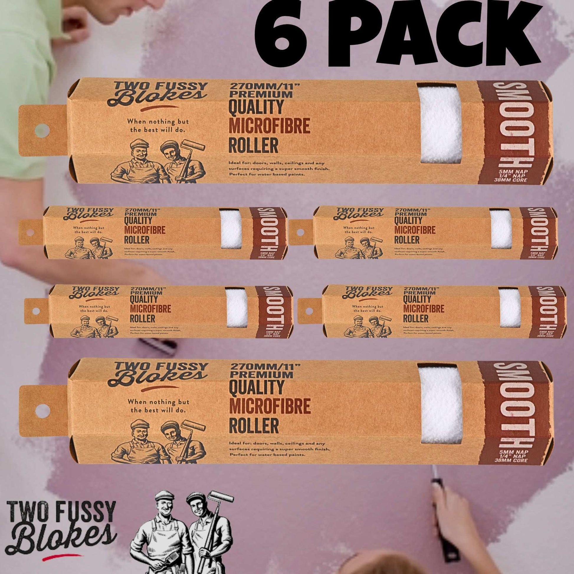 270mm Microfibre Paint Roller Sleeve -Smooth 5mm Nap From Two Fussy Blokes