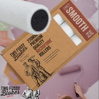270mm Microfibre Paint Roller Sleeve -Smooth 5mm Nap(3 PACK)  From Two Fussy Blokes