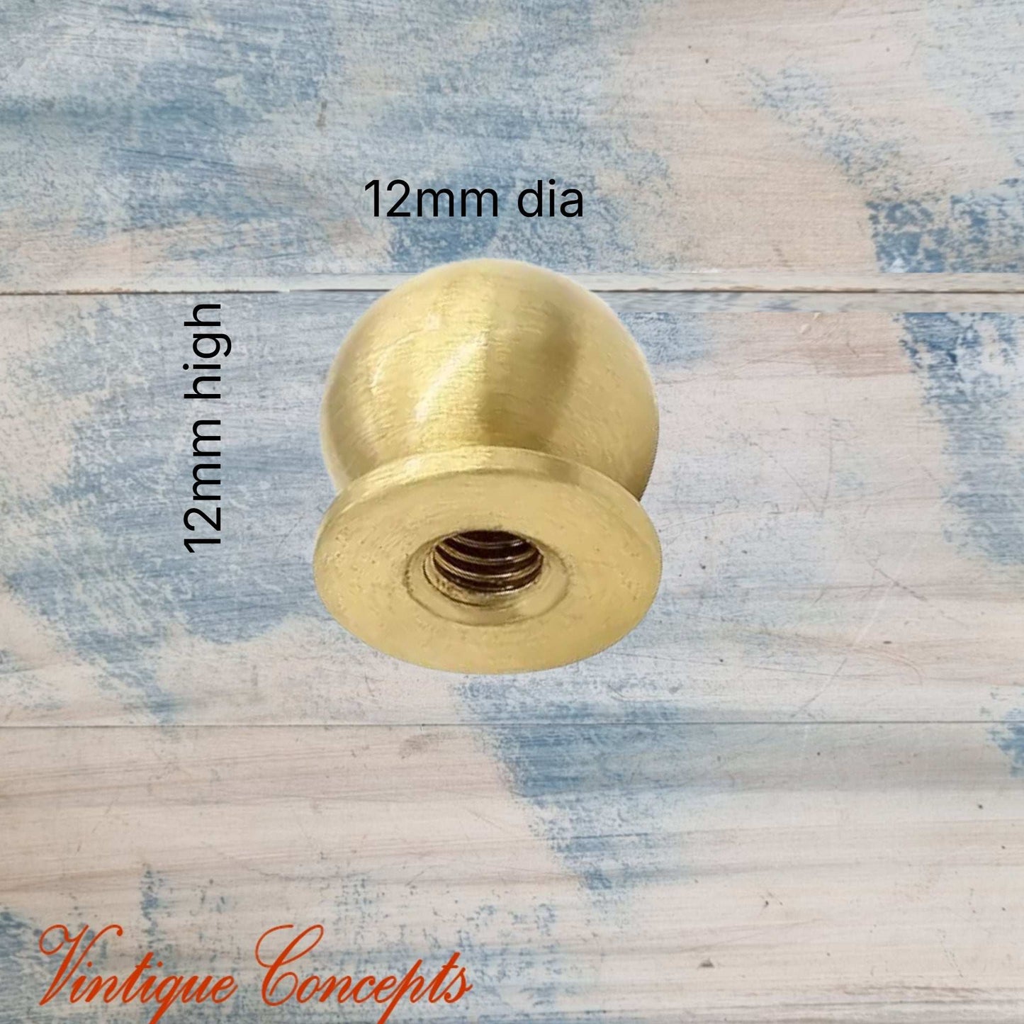 Antique Solid Brass premium jewelry box vintage knob 12mm dia