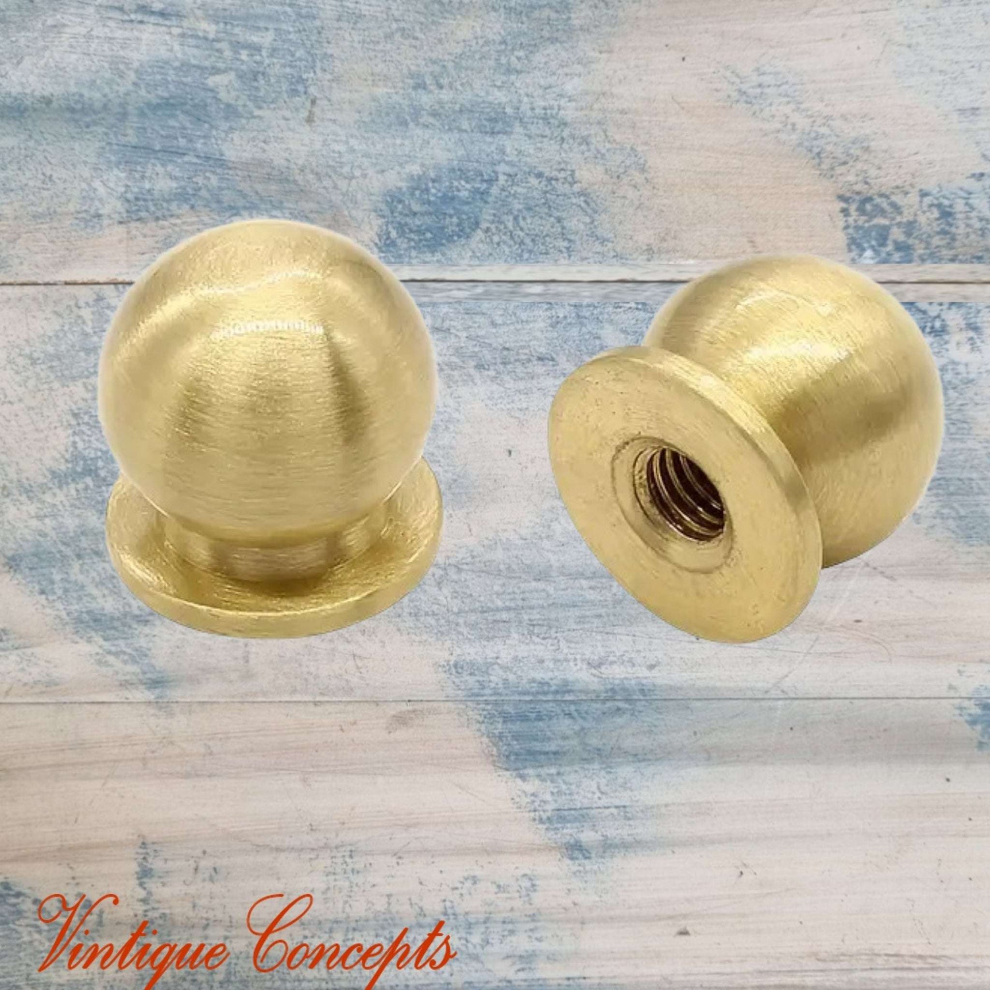 Antique Solid Brass premium jewelry box vintage knob 12mm dia