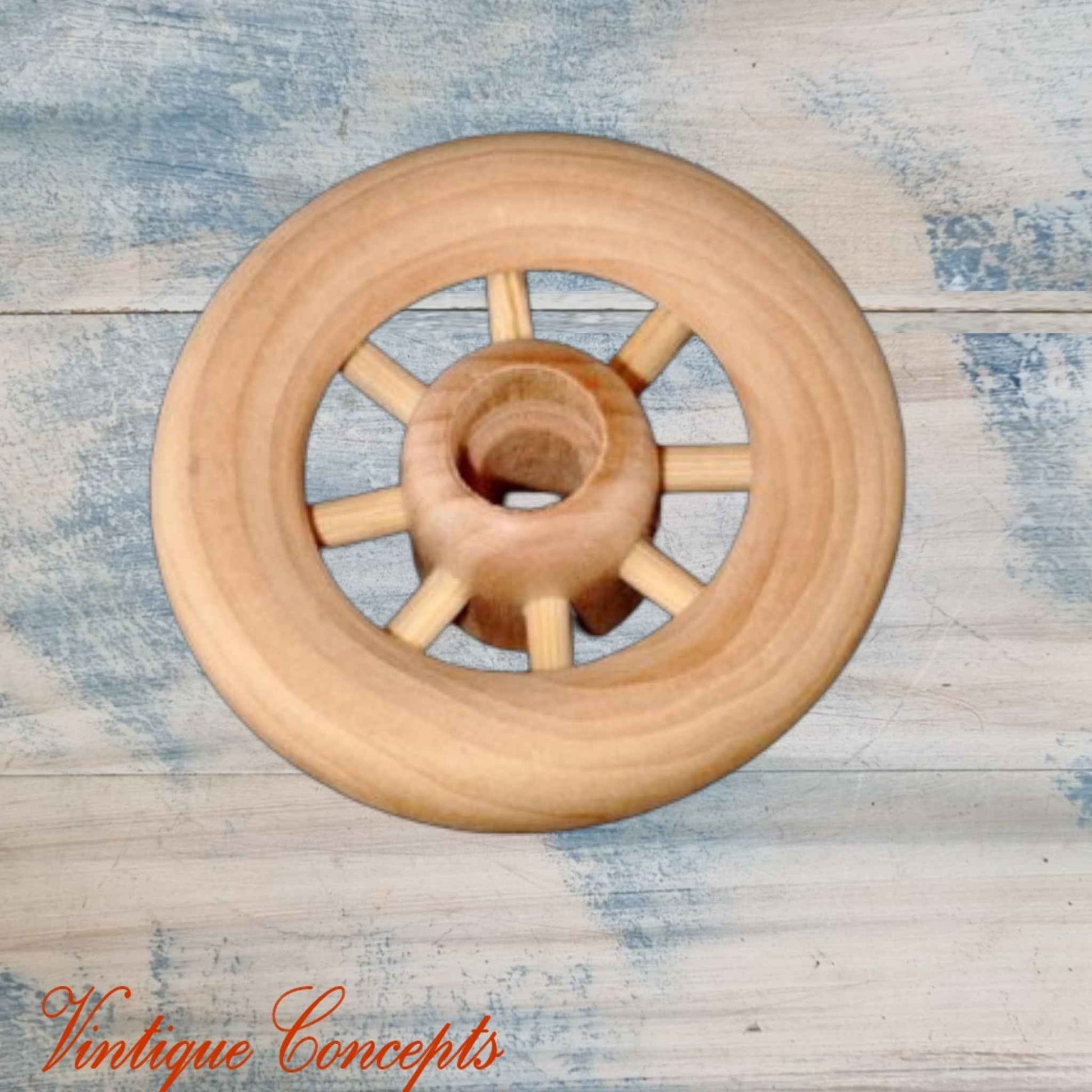 Maple Classic wagon wood wheel with spokes 50mm (9.5mm axel) for toys