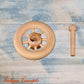 Maple Classic wagon wood wheel with spokes 50mm (9.5mm axel) for toys