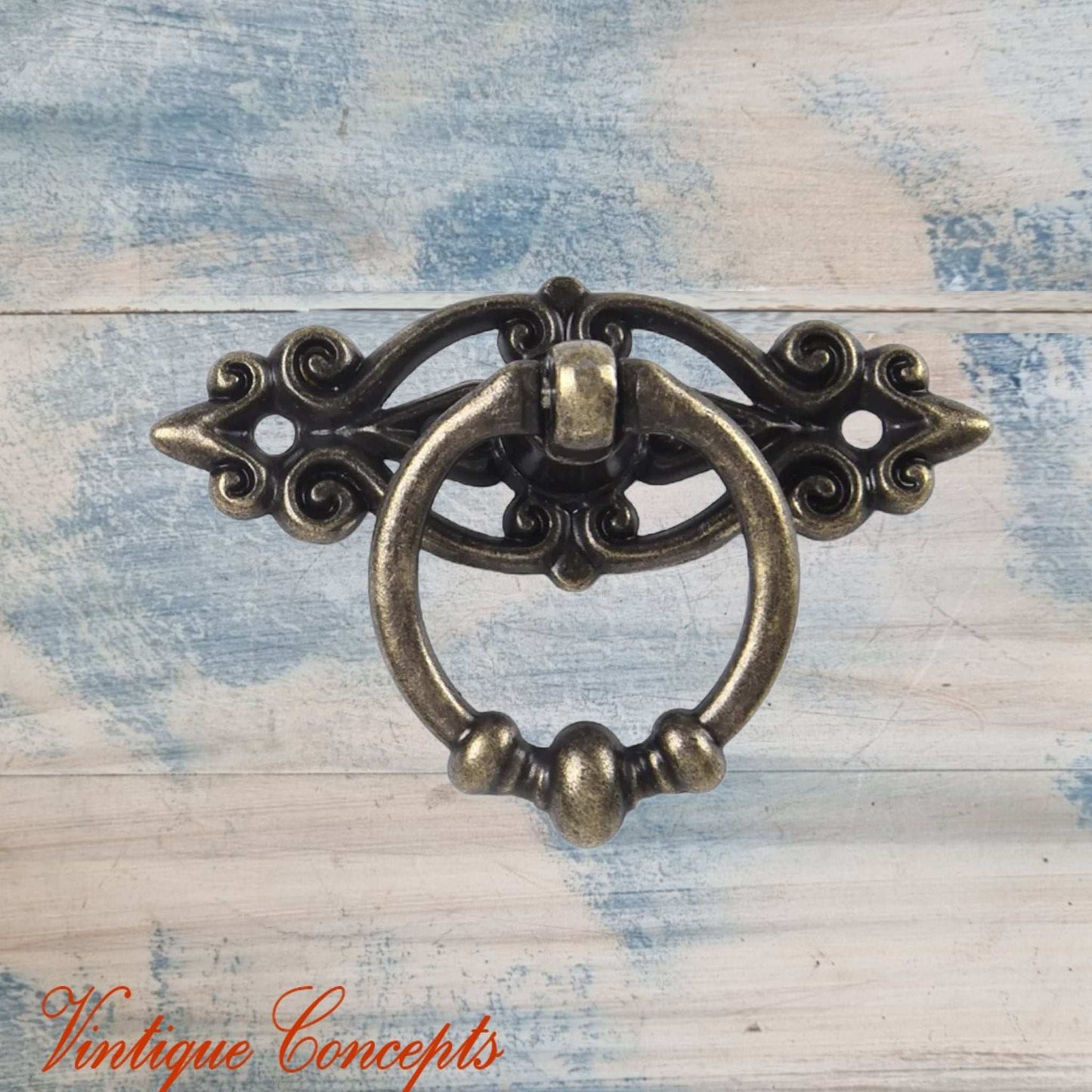 Bronze Ring with ornate plate 65mm long