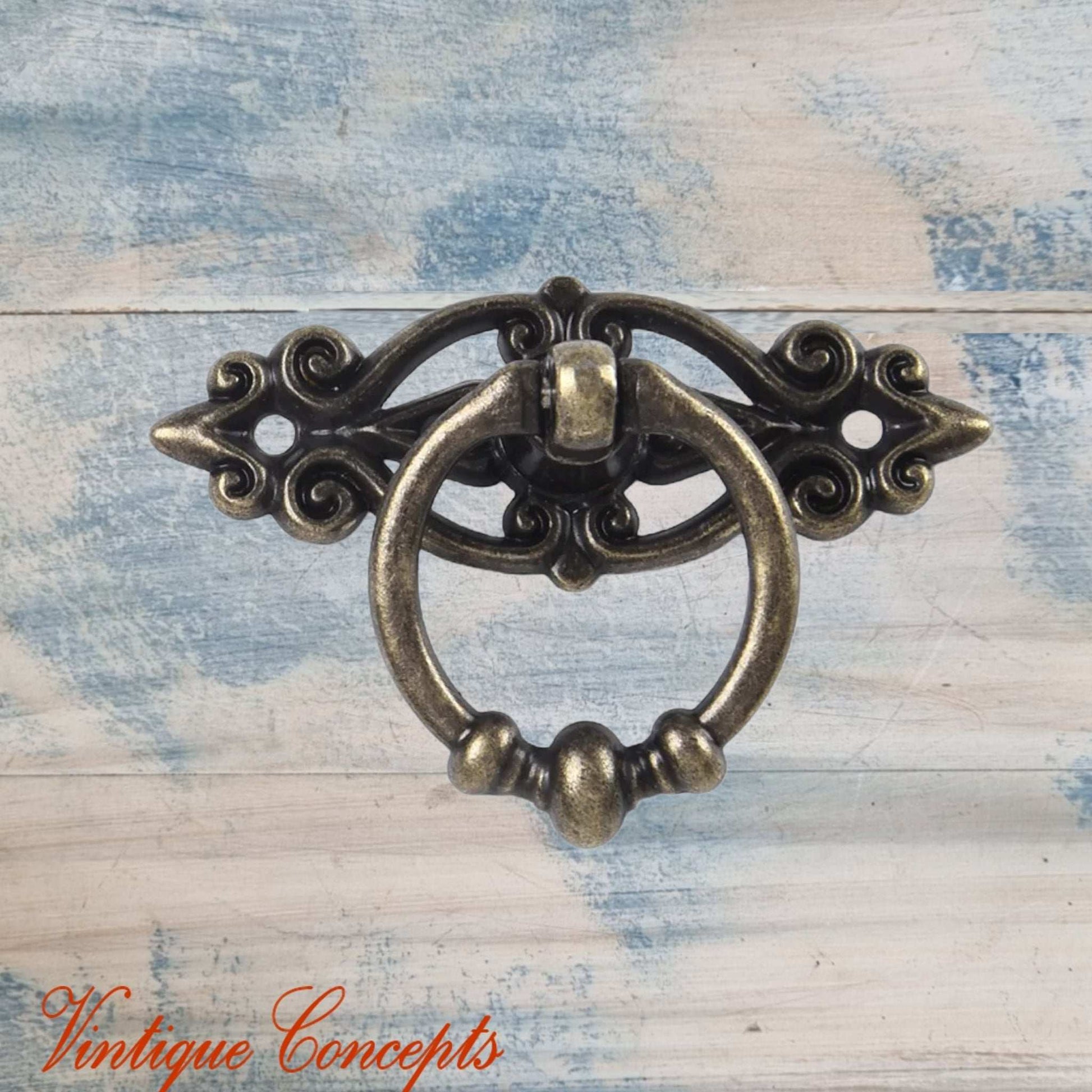 Bronze Ring with ornate plate 65mm long