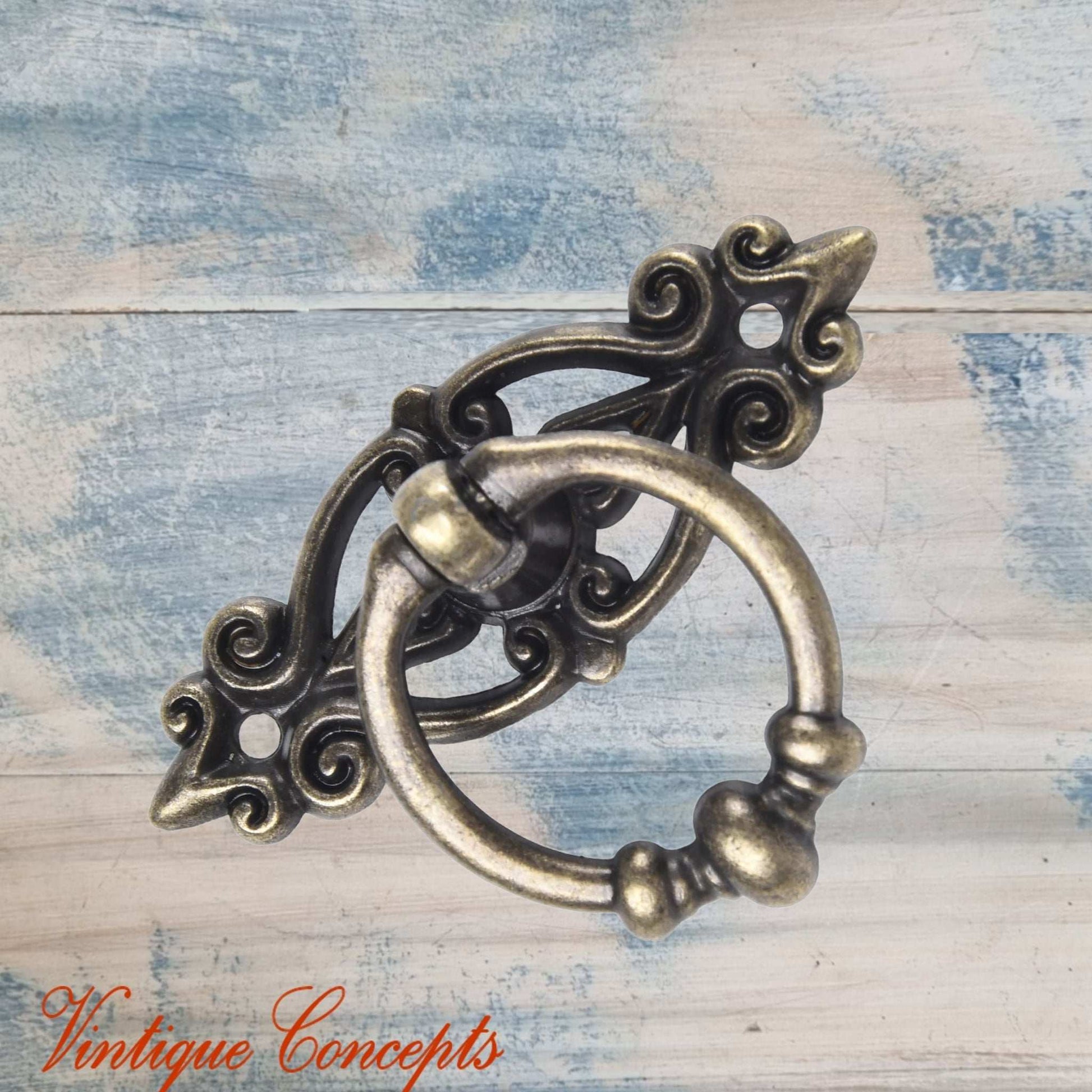 Bronze Ring with ornate plate 65mm long
