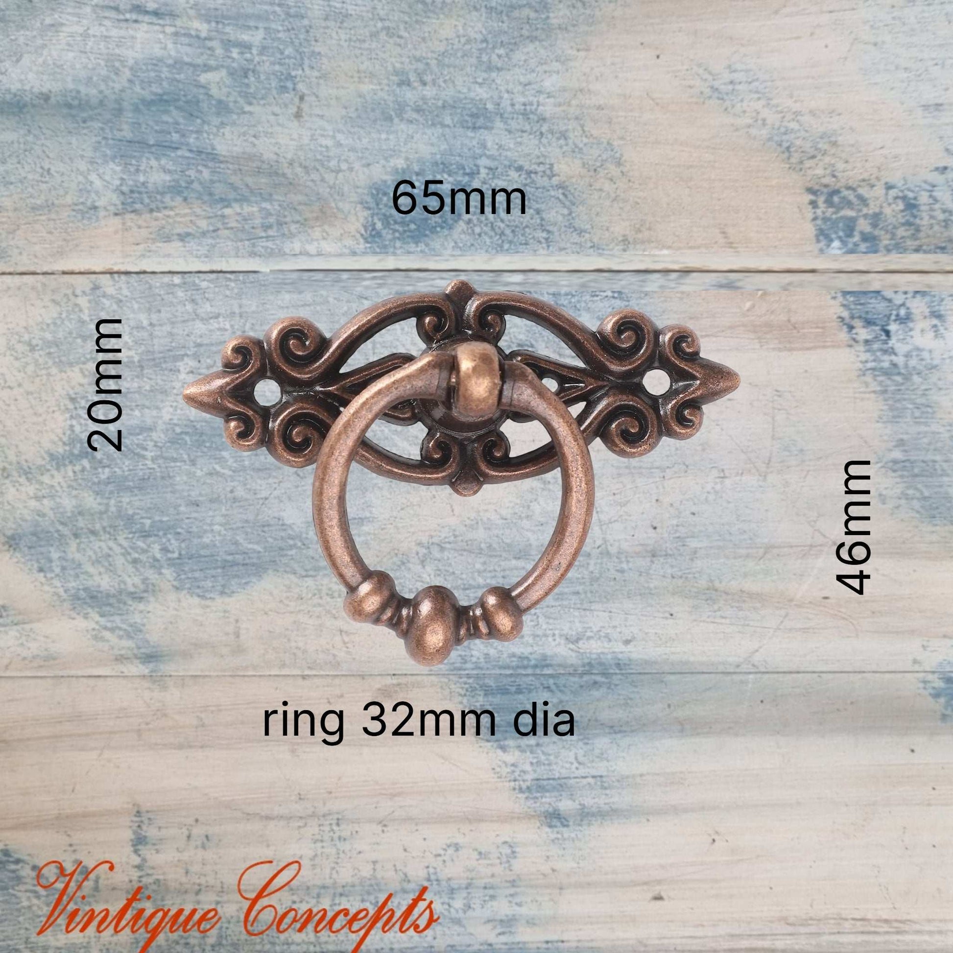 Bronze Ring with ornate plate 65mm long