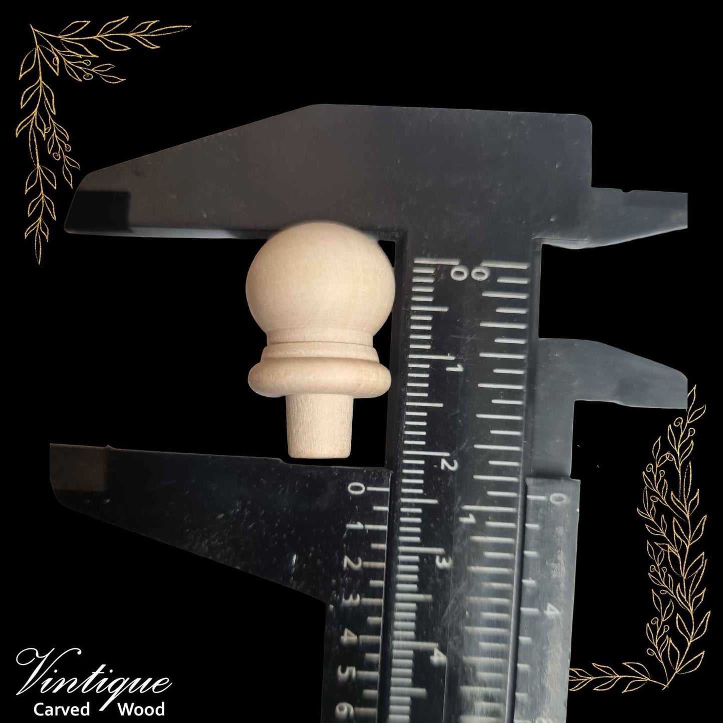 Woodcraft miniature ball wood finial 22mm x 13mm