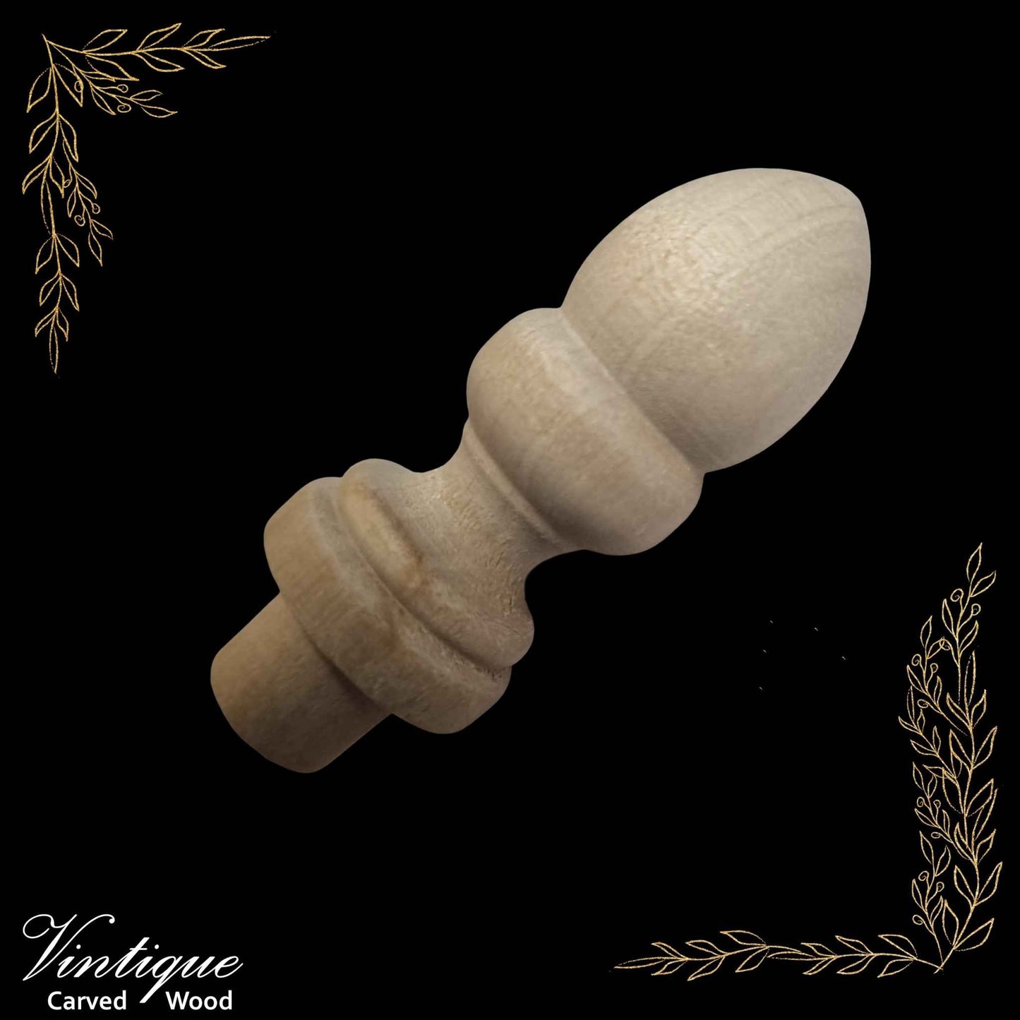 Woodcraft Domed spire wood finial 60mm x 18mm