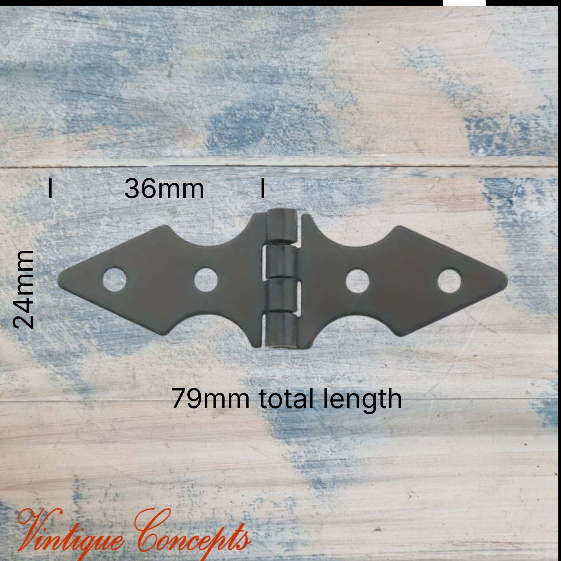 Rustic barn Black Butt Hinge 79mm long for Furniture